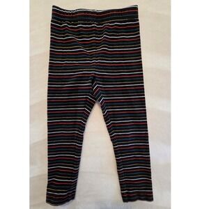 Hanna Andersson Striped Leggings 3T 90cm Black Multi Color Cotton Blend